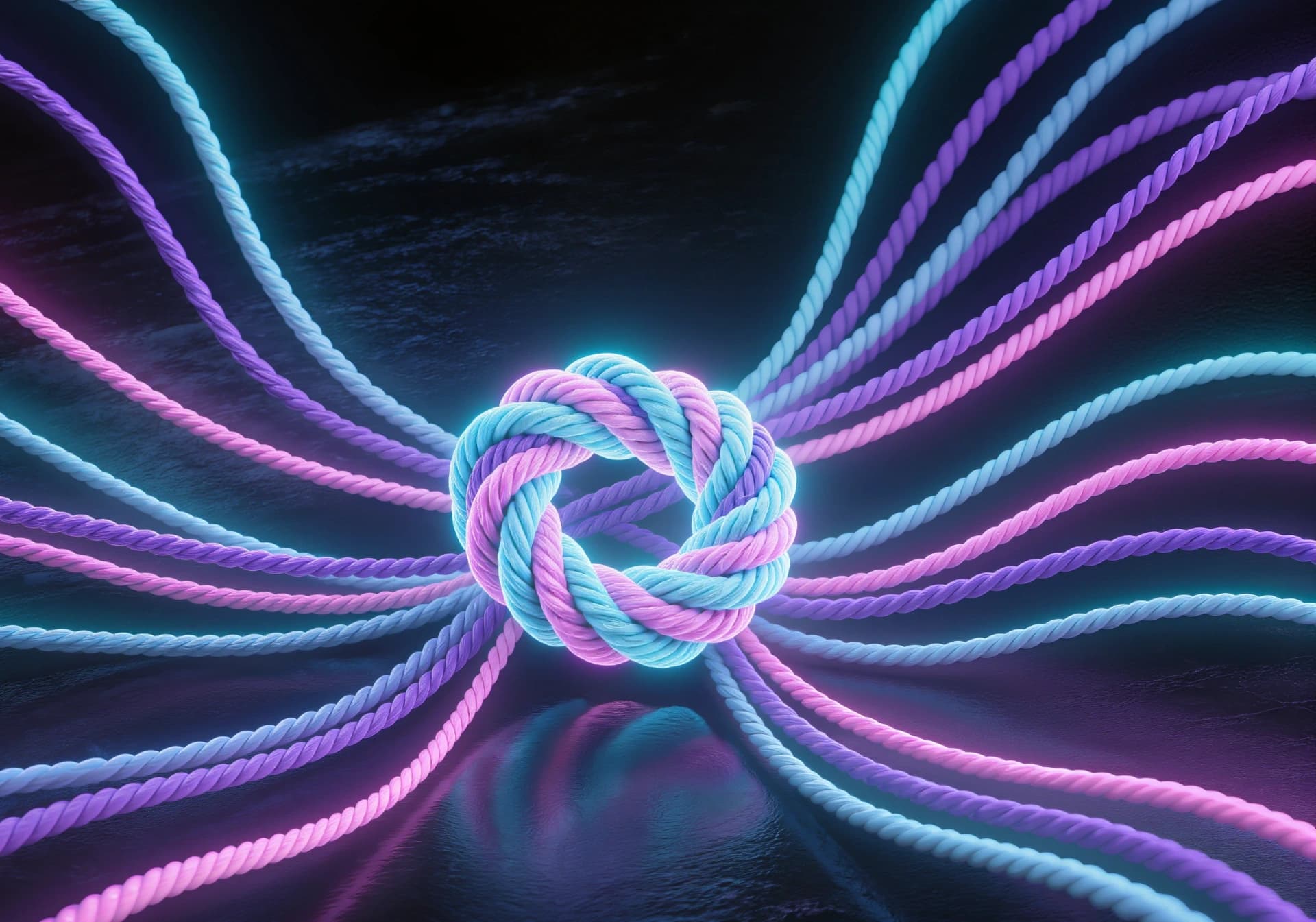 Woven AI threads forming a strong rope