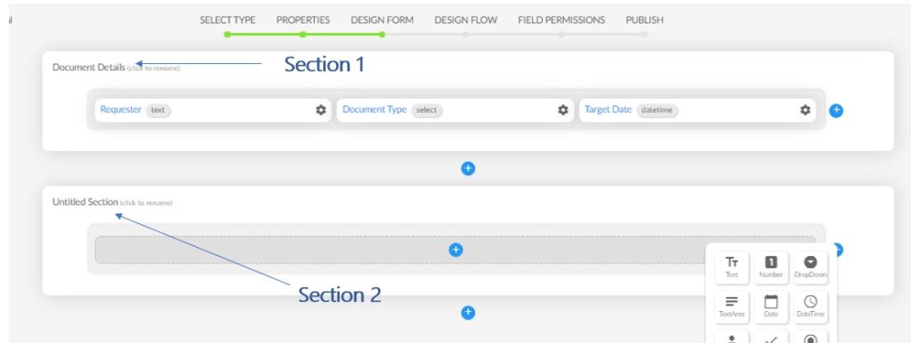 WorkHub24 Form Sections