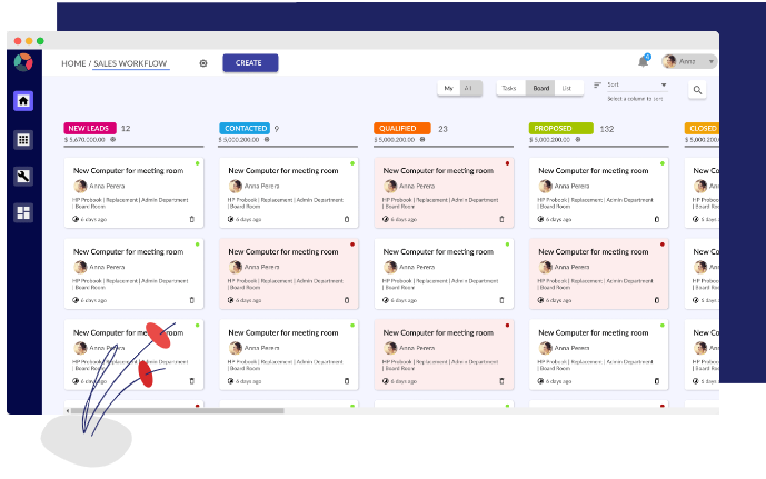 workhub24-board view (kanban view)